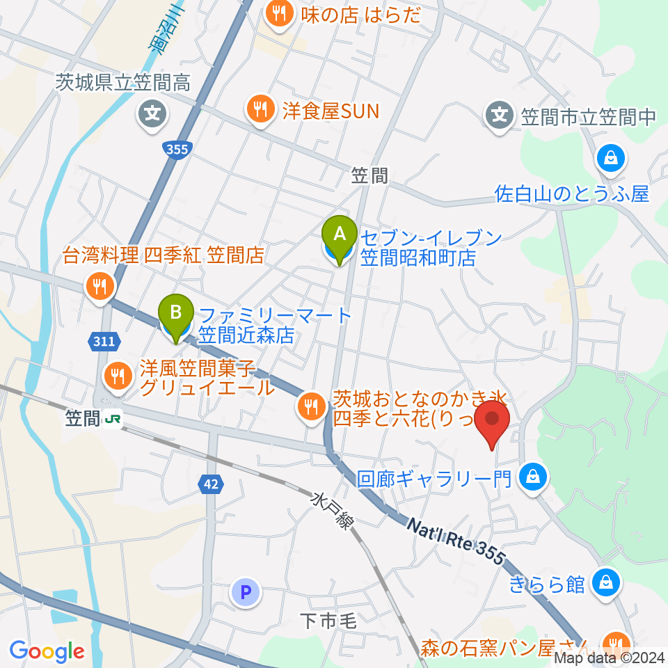 カンターレ・オカリナ周辺のコンビニエンスストア一覧地図