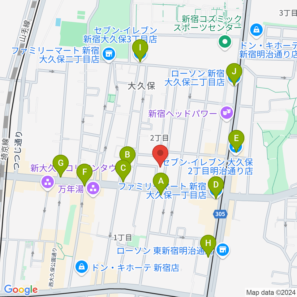 グローバル管楽器技術学院周辺のコンビニエンスストア一覧地図