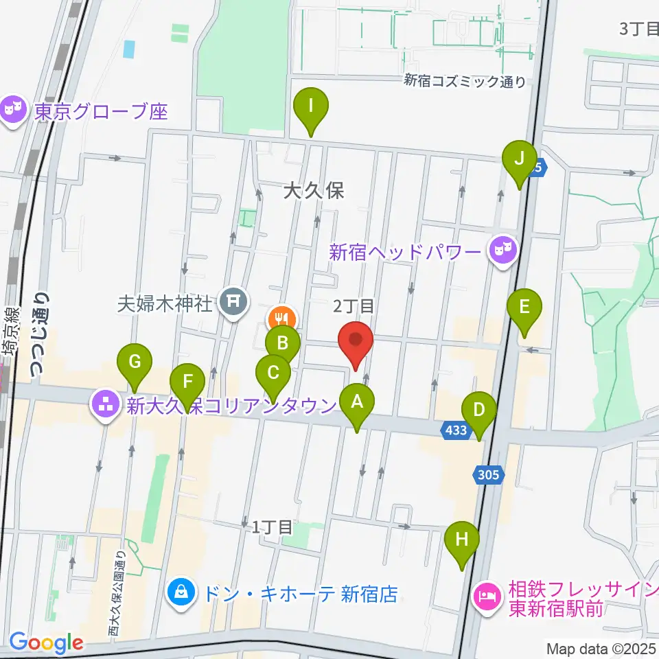 グローバル管楽器技術学院周辺のコンビニエンスストア一覧地図