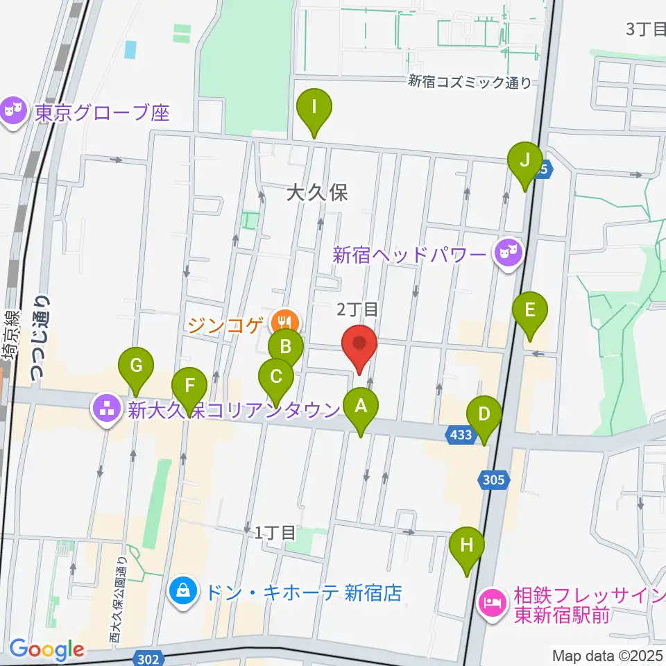 グローバル管楽器技術学院周辺のコンビニエンスストア一覧地図