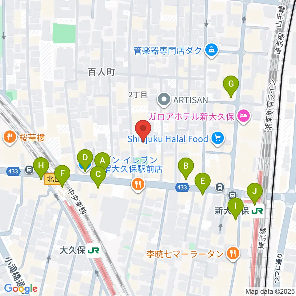 株式会社グローバル周辺のコンビニエンスストア一覧地図
