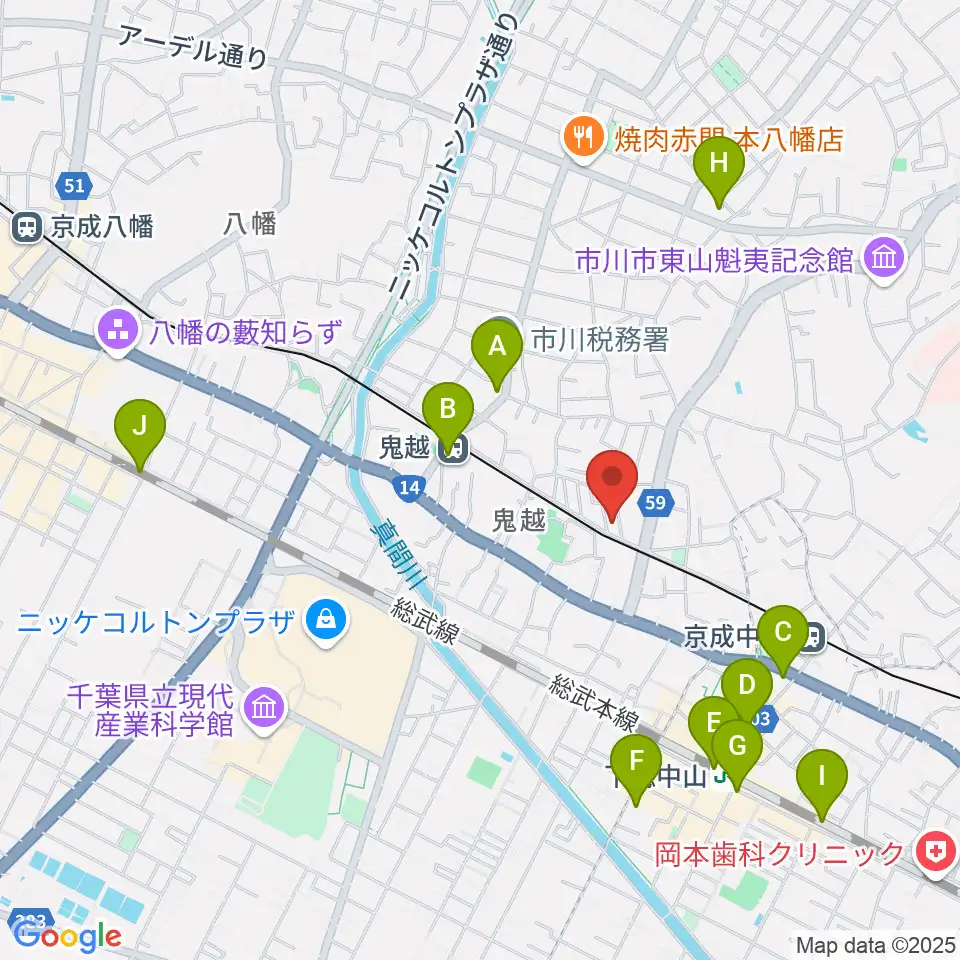 ベル音楽教室周辺のコンビニエンスストア一覧地図
