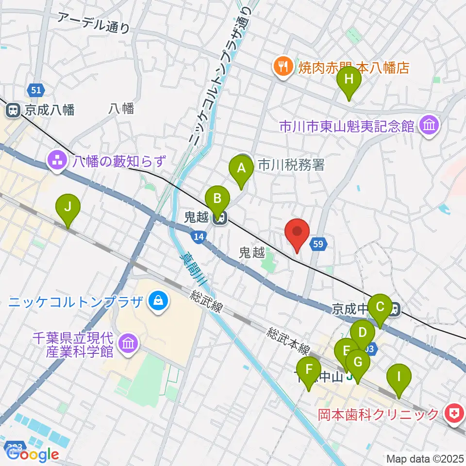 ベル音楽教室周辺のコンビニエンスストア一覧地図