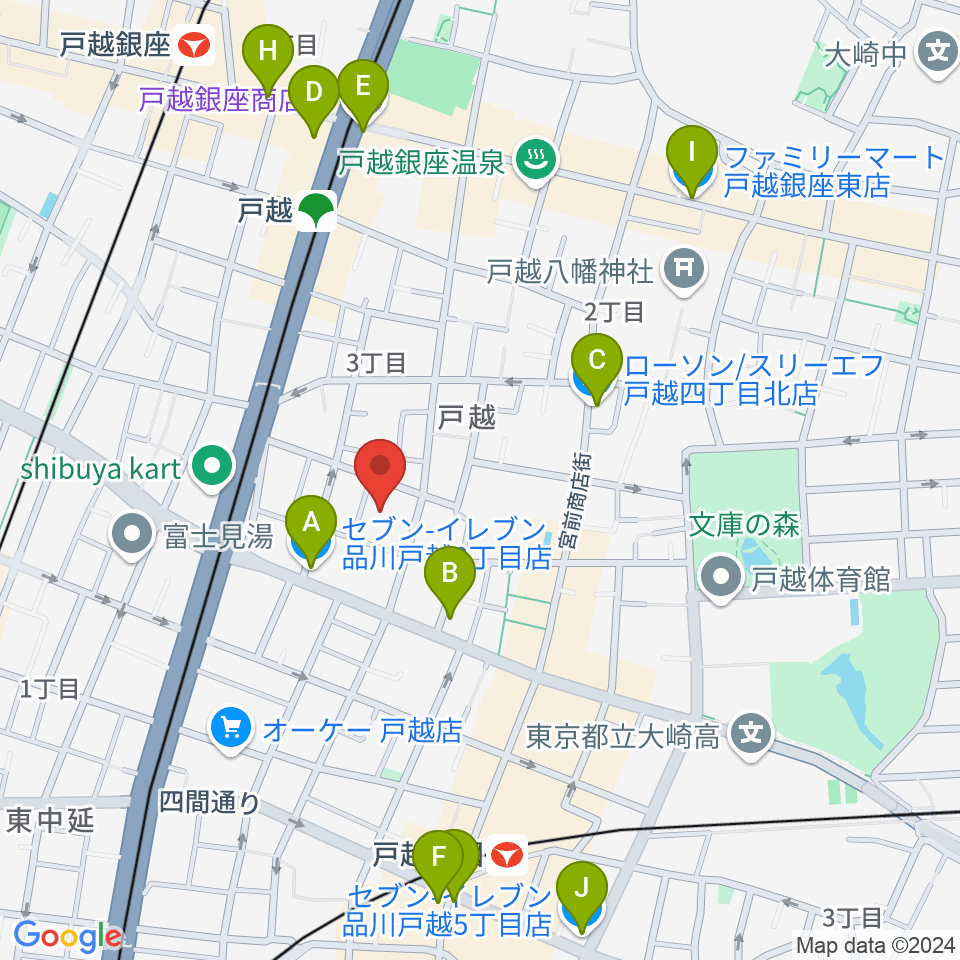 スズキ・メソード トゥインクル音楽院周辺のコンビニエンスストア一覧地図