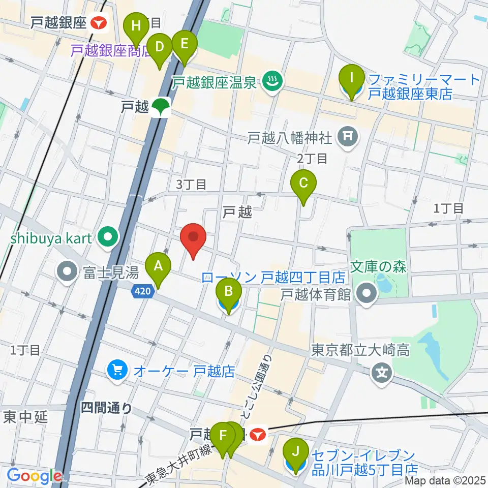スズキ・メソード トゥインクル音楽院周辺のコンビニエンスストア一覧地図