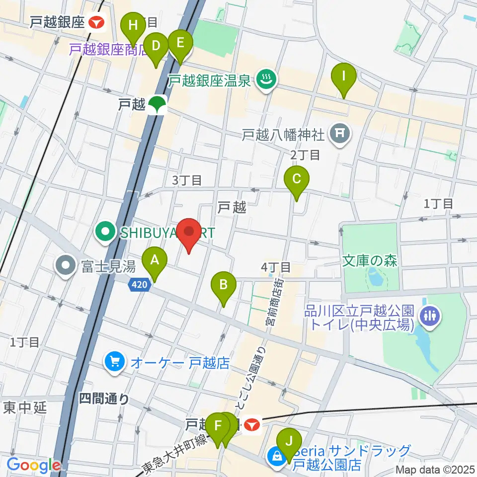 スズキ・メソード トゥインクル音楽院周辺のコンビニエンスストア一覧地図