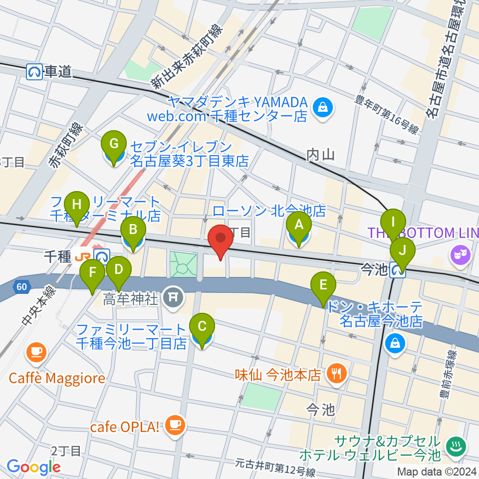 メヌエットヴァイオリン教室周辺のコンビニエンスストア一覧地図