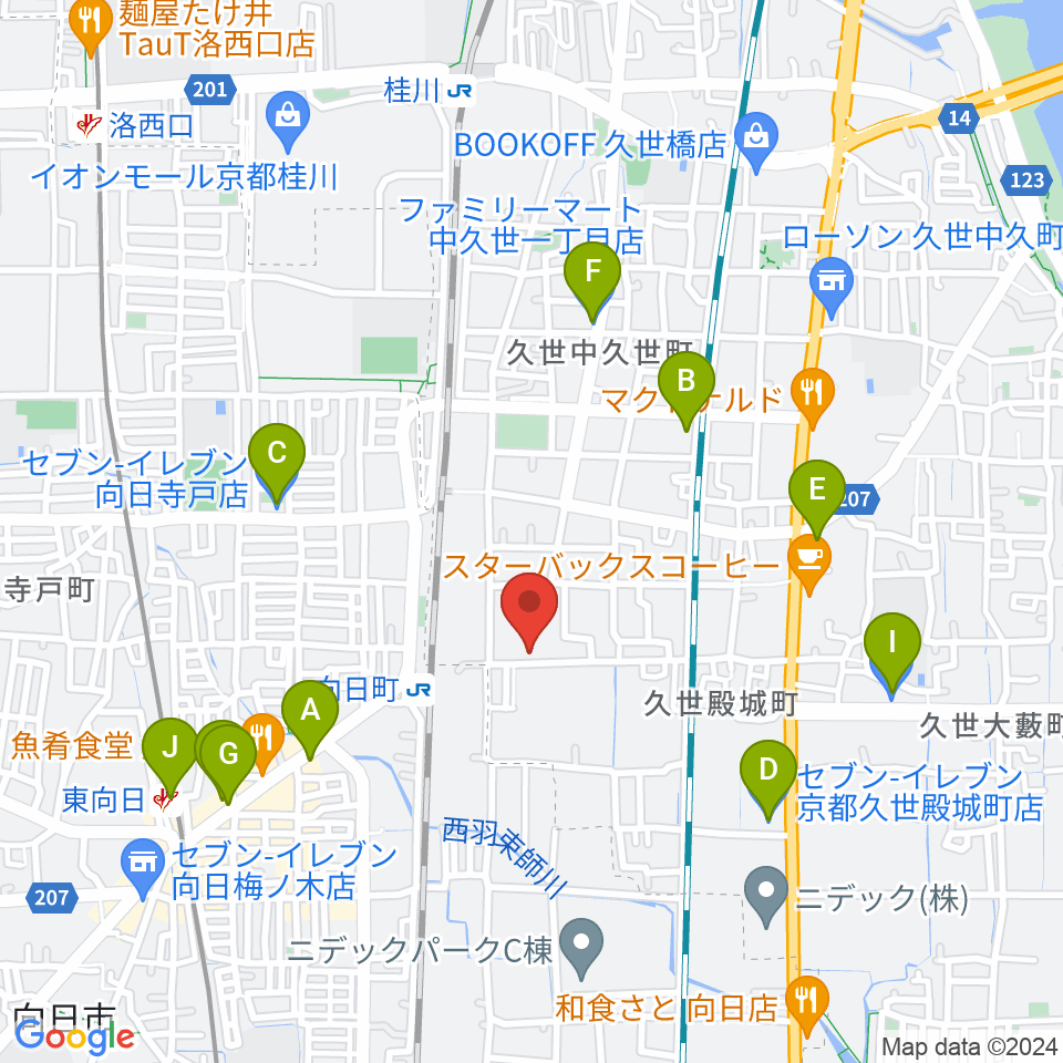 占部弦楽器製作所周辺のコンビニエンスストア一覧地図