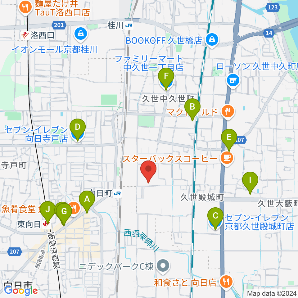 占部弦楽器製作所周辺のコンビニエンスストア一覧地図