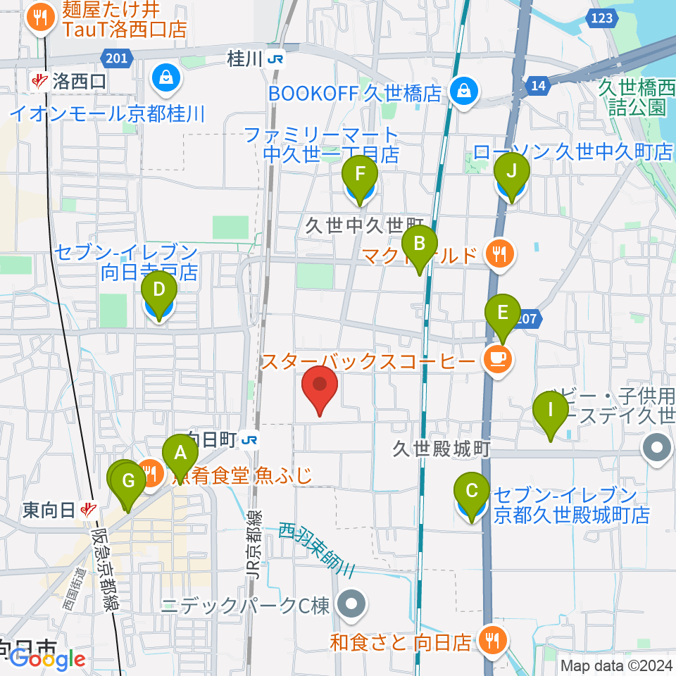 占部弦楽器製作所周辺のコンビニエンスストア一覧地図