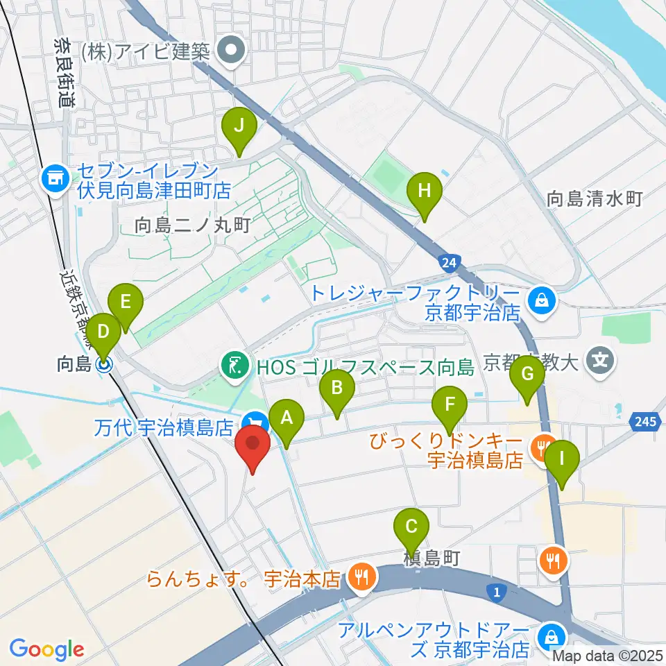ヒガシ絃楽器製作所 オリエンテ周辺のコンビニエンスストア一覧地図