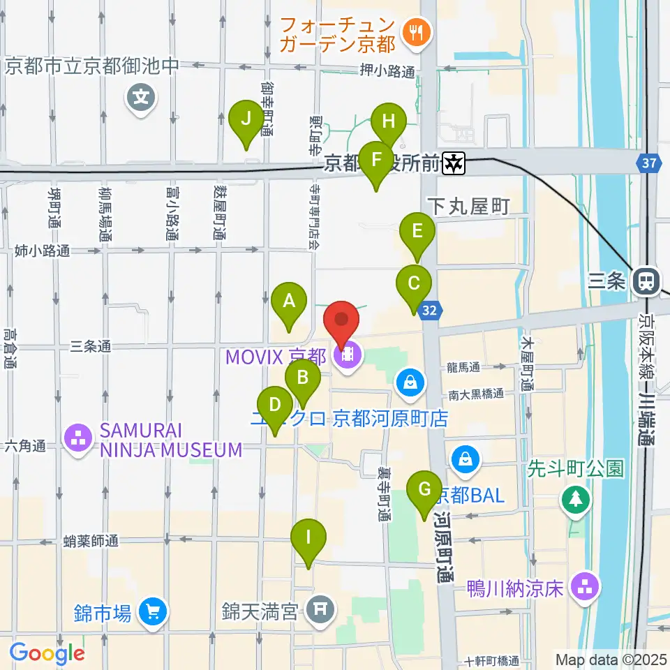 JEUGIA三条本店周辺のコンビニエンスストア一覧地図
