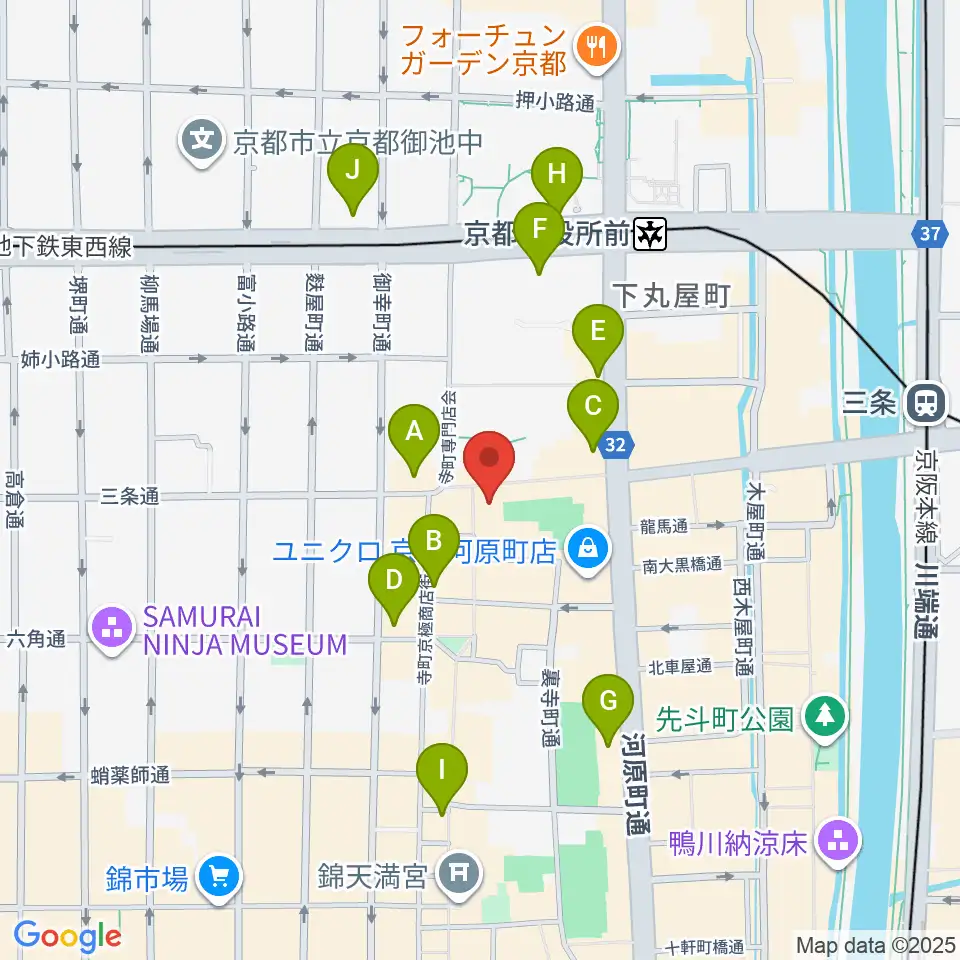 JEUGIA三条本店周辺のコンビニエンスストア一覧地図