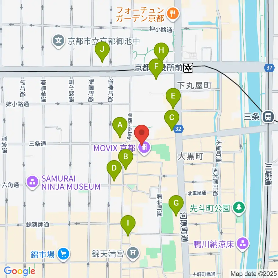 JEUGIA三条本店周辺のコンビニエンスストア一覧地図