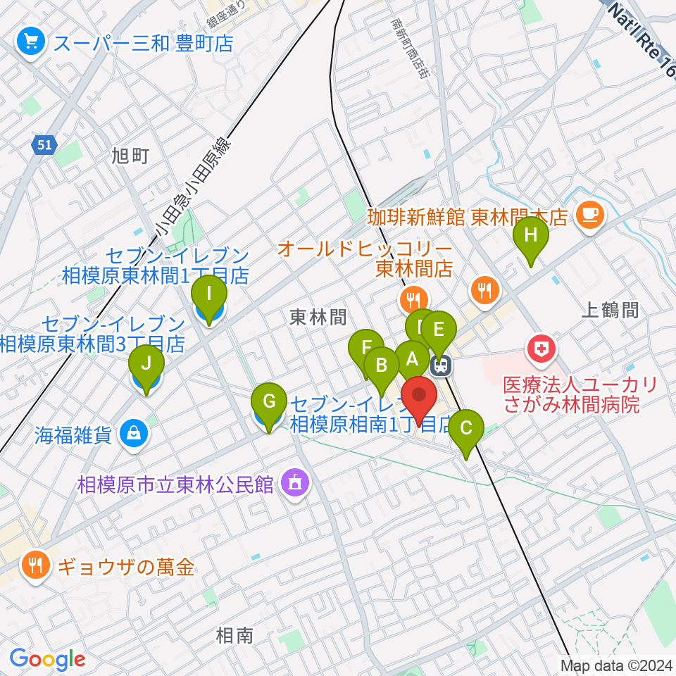 ギター・ベースの修理工房 3B周辺のコンビニエンスストア一覧地図