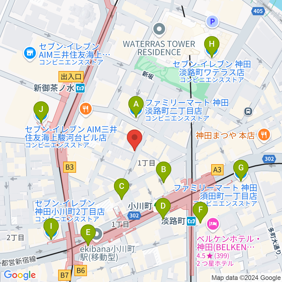 コチャバンバ東京店周辺のコンビニエンスストア一覧地図