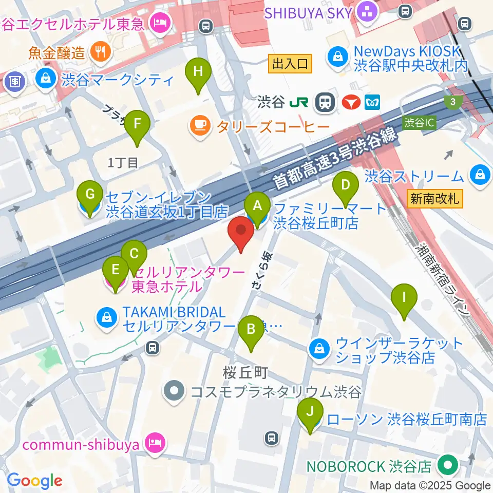 イケベアコーディオン教室周辺のコンビニエンスストア一覧地図