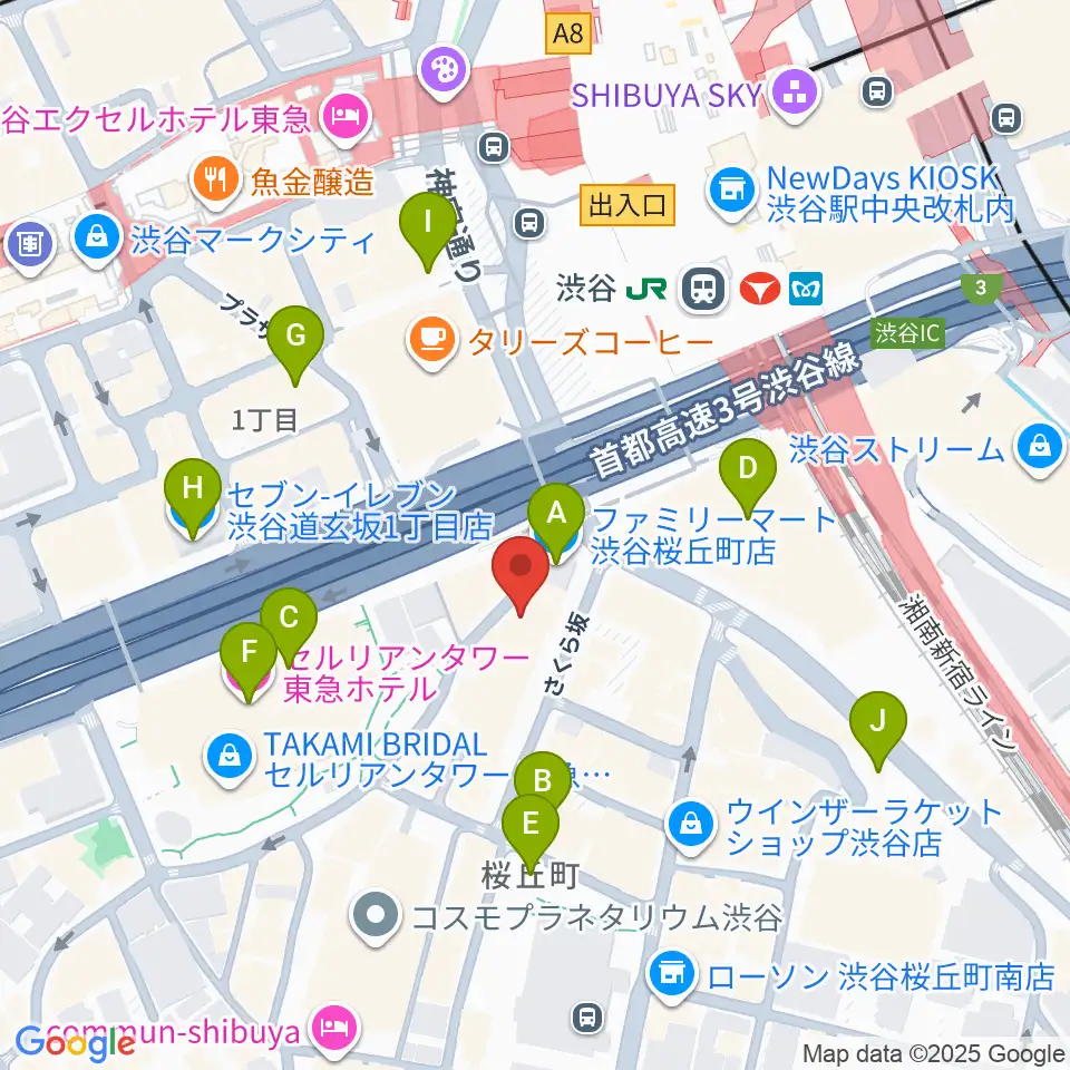 イケベアコーディオン教室周辺のコンビニエンスストア一覧地図