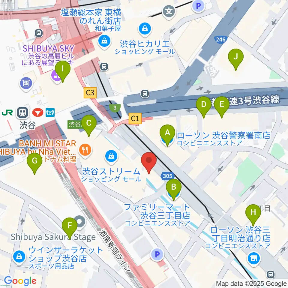 イケベリユースギターズ周辺のコンビニエンスストア一覧地図