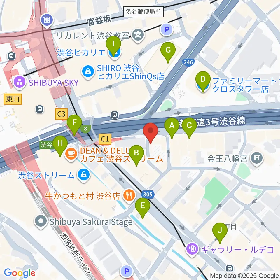 イケベ楽器店トランペットステーション周辺のコンビニエンスストア一覧地図