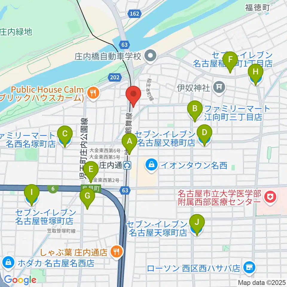 和楽器山本周辺のコンビニエンスストア一覧地図