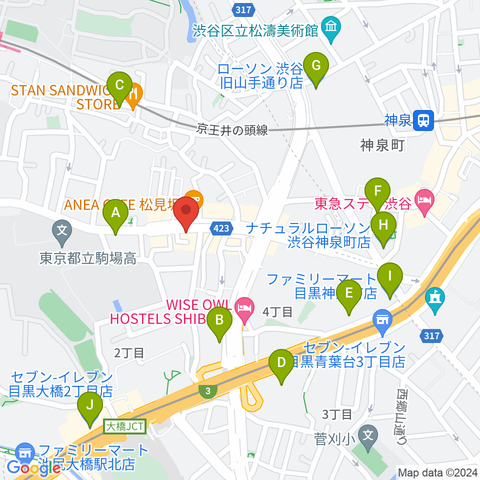 STUDIO SEEZE周辺のコンビニエンスストア一覧地図