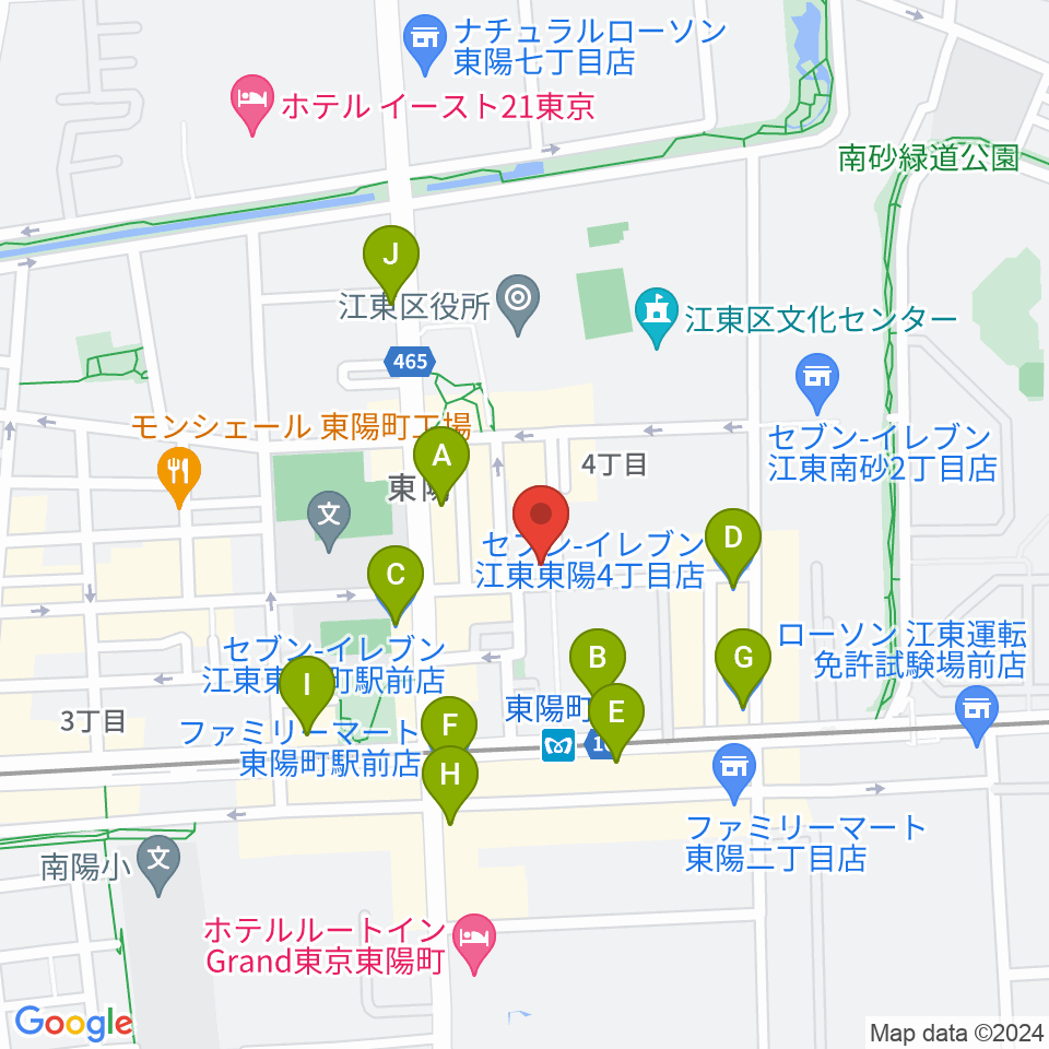 ビュッフェ・クランポン・ジャパン東京ショールーム周辺のコンビニエンスストア一覧地図