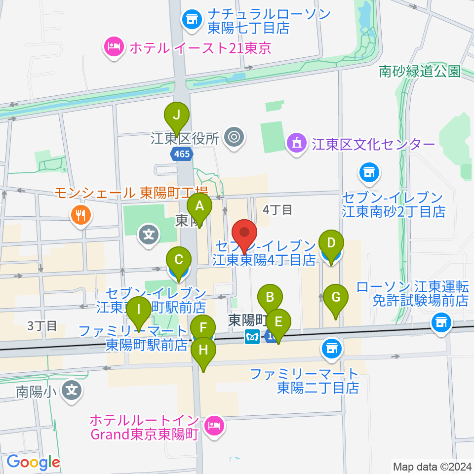 ビュッフェ・クランポン・ジャパン東京ショールーム周辺のコンビニエンスストア一覧地図