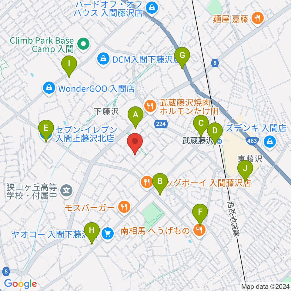 音楽教室ワンダートーン周辺のコンビニエンスストア一覧地図