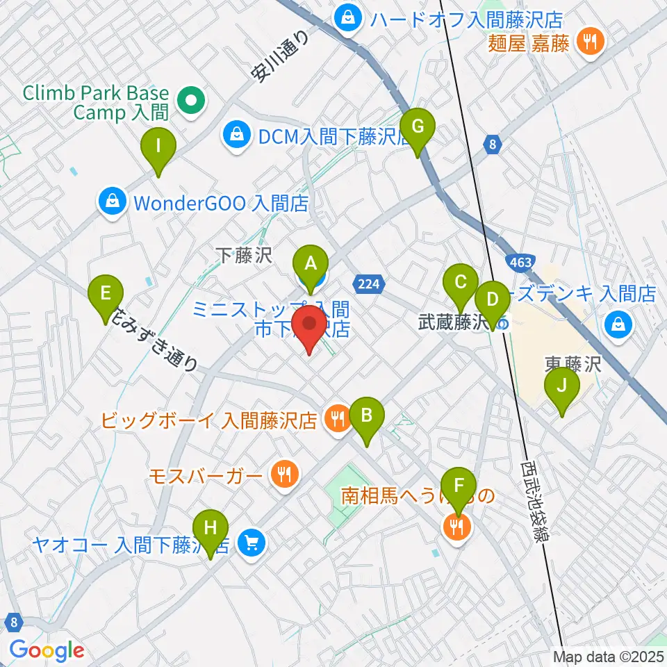 音楽教室ワンダートーン周辺のコンビニエンスストア一覧地図