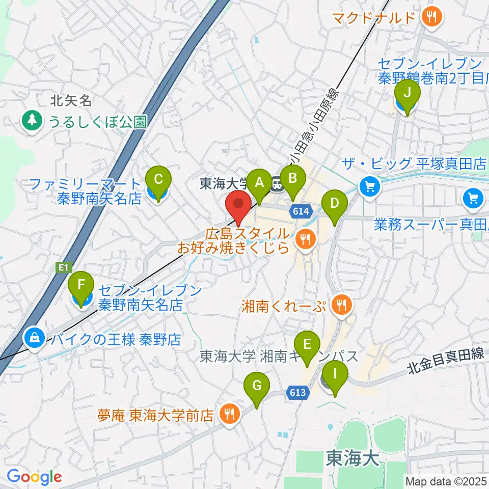 HiP-Sound秦野本店 音楽教室周辺のコンビニエンスストア一覧地図
