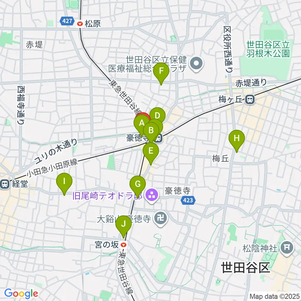 リューテリア・ガン周辺のコンビニエンスストア一覧地図