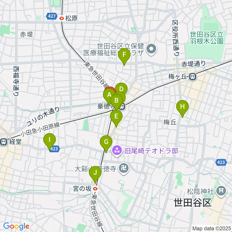 リューテリア・ガン周辺のコンビニエンスストア一覧地図