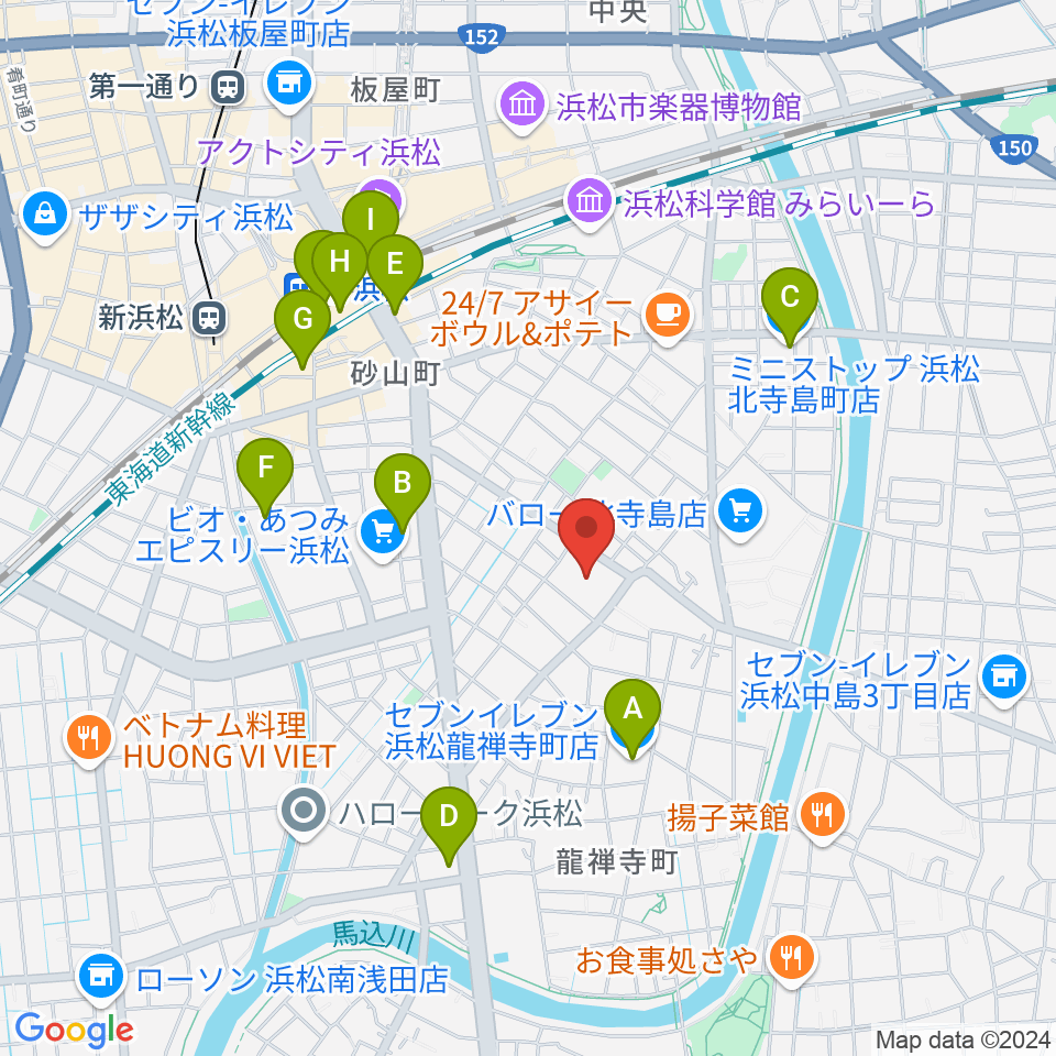 カワイ音楽学園周辺のコンビニエンスストア一覧地図