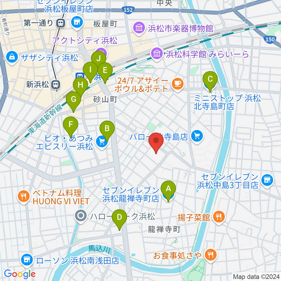 カワイ音楽学園周辺のコンビニエンスストア一覧地図