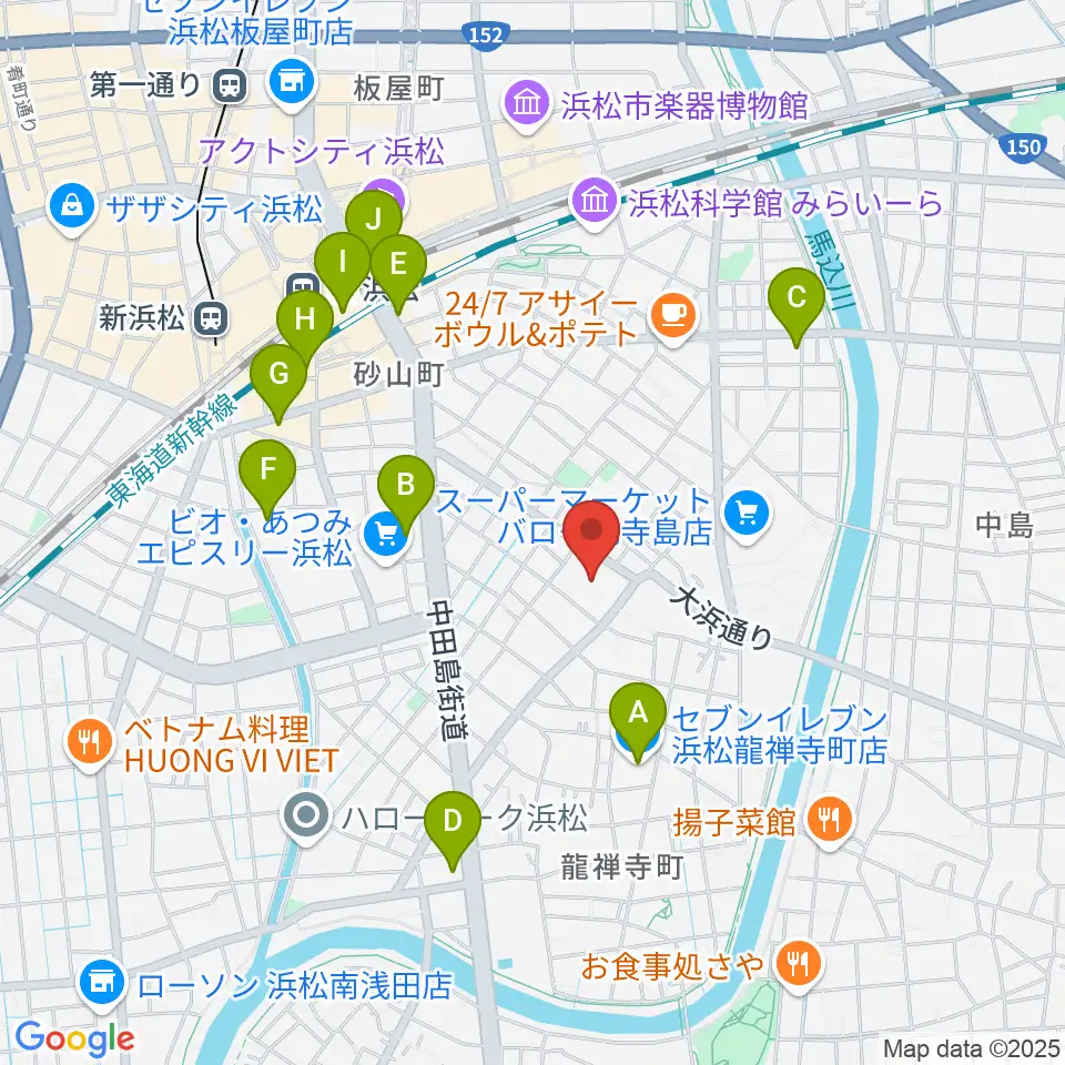 カワイ音楽学園周辺のコンビニエンスストア一覧地図