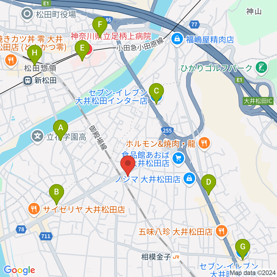 邦星堂和楽器店周辺のコンビニエンスストア一覧地図