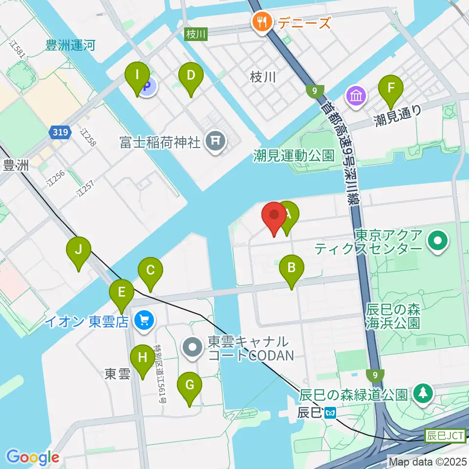 辰巳の森リトミック・ピアノ教室周辺のコンビニエンスストア一覧地図