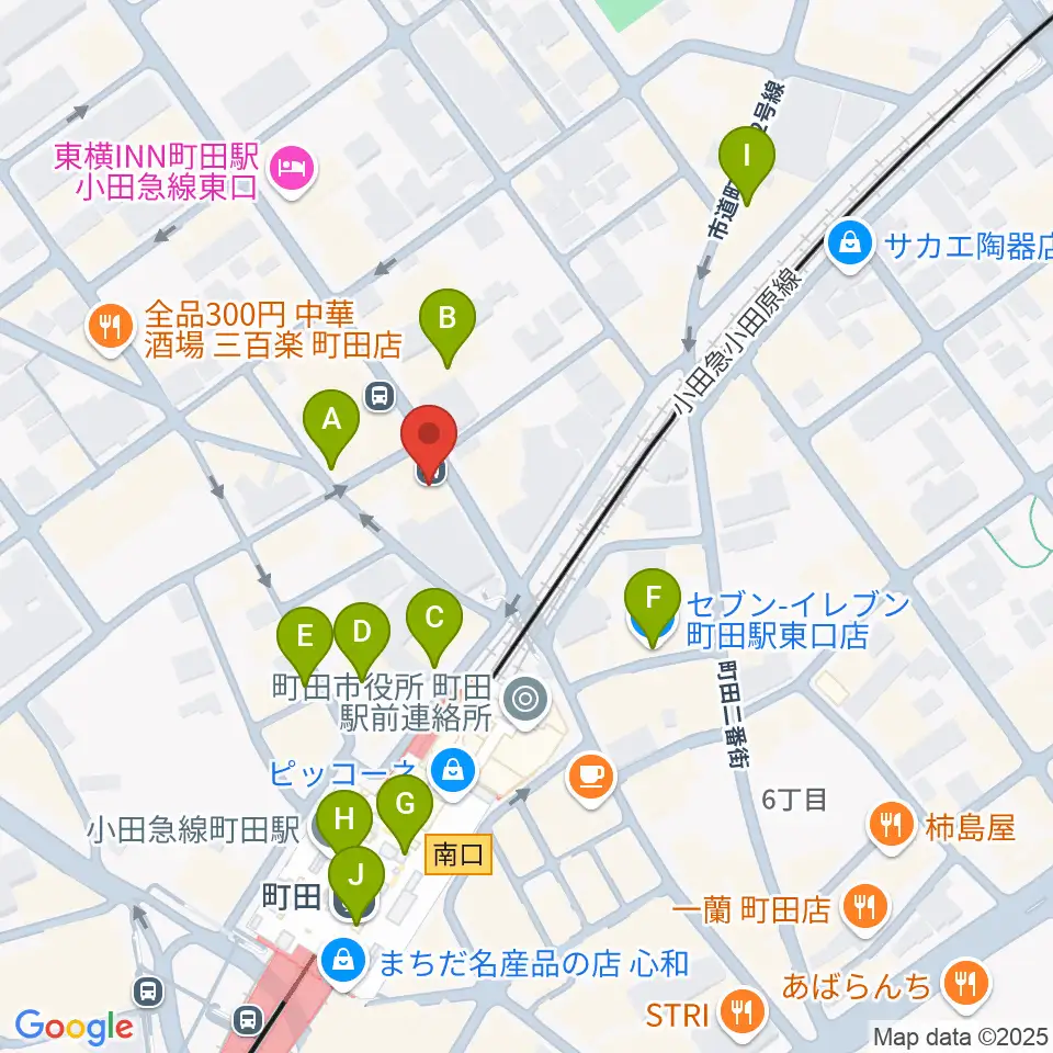 シアーミュージック町田校周辺のコンビニエンスストア一覧地図
