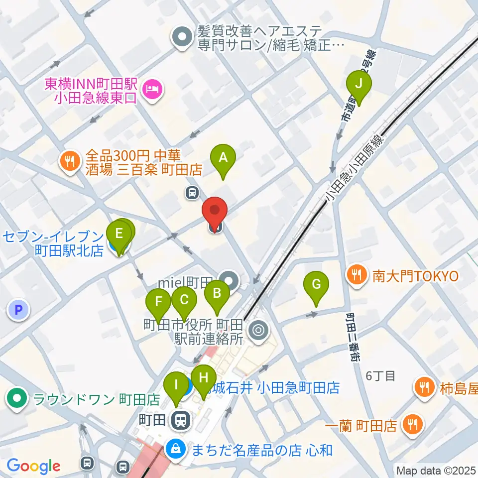 シアーミュージック町田校周辺のコンビニエンスストア一覧地図