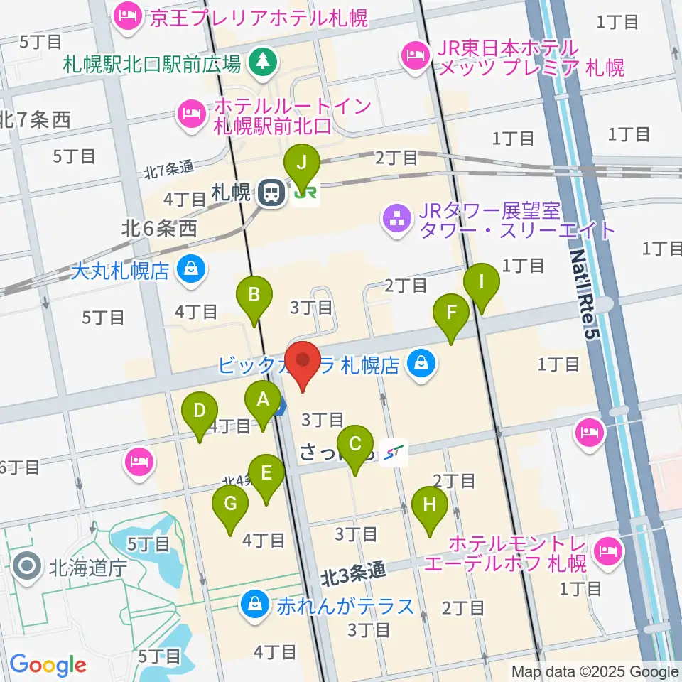 シアーミュージック 札幌校周辺のコンビニエンスストア一覧地図