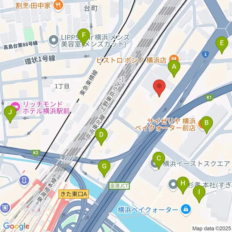 シアーミュージック 横浜校周辺のコンビニエンスストア一覧地図
