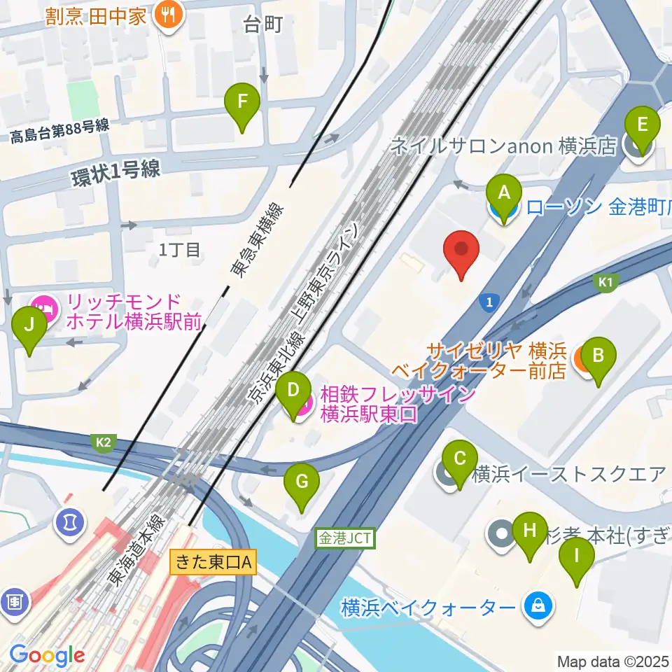 シアーミュージック 横浜校周辺のコンビニエンスストア一覧地図
