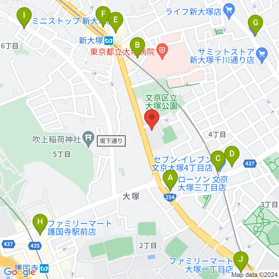 東邦音楽学校周辺のコンビニエンスストア一覧地図