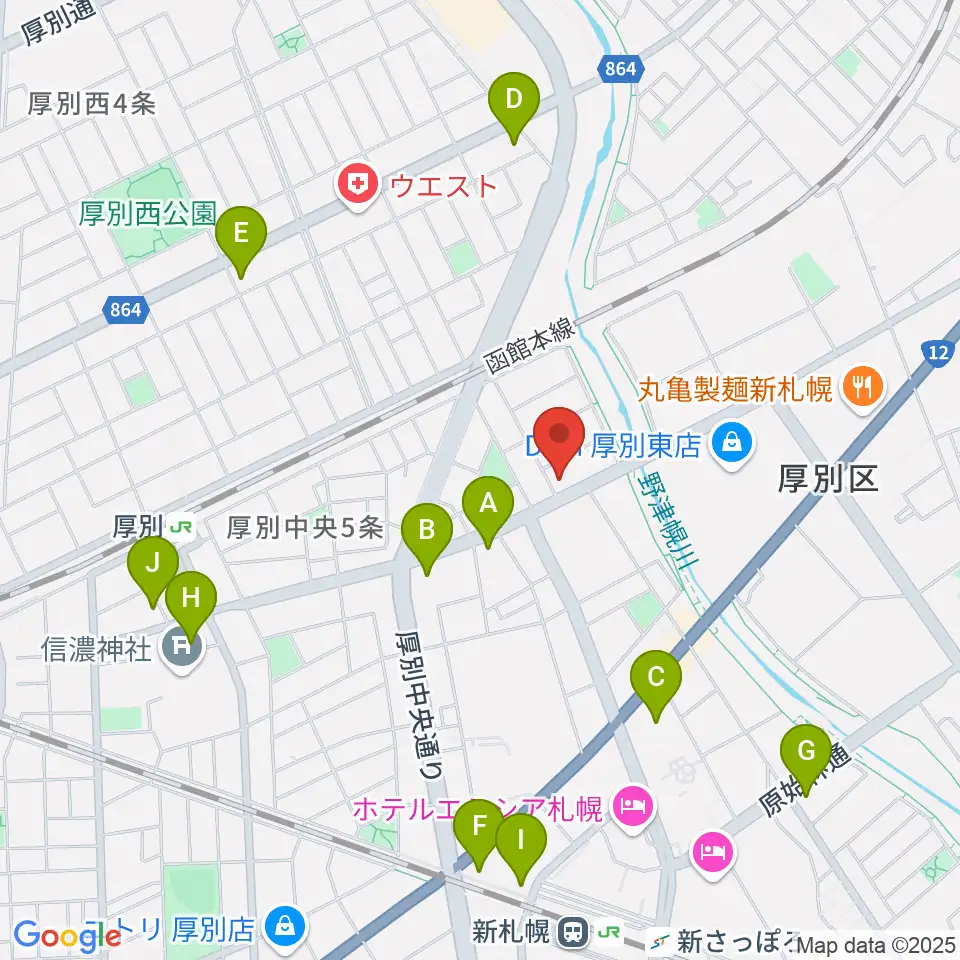 スズキメソード札幌支部 立木教室周辺のコンビニエンスストア一覧地図