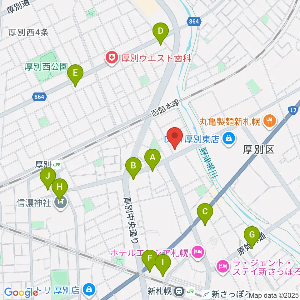 スズキメソード札幌支部 立木教室周辺のコンビニエンスストア一覧地図