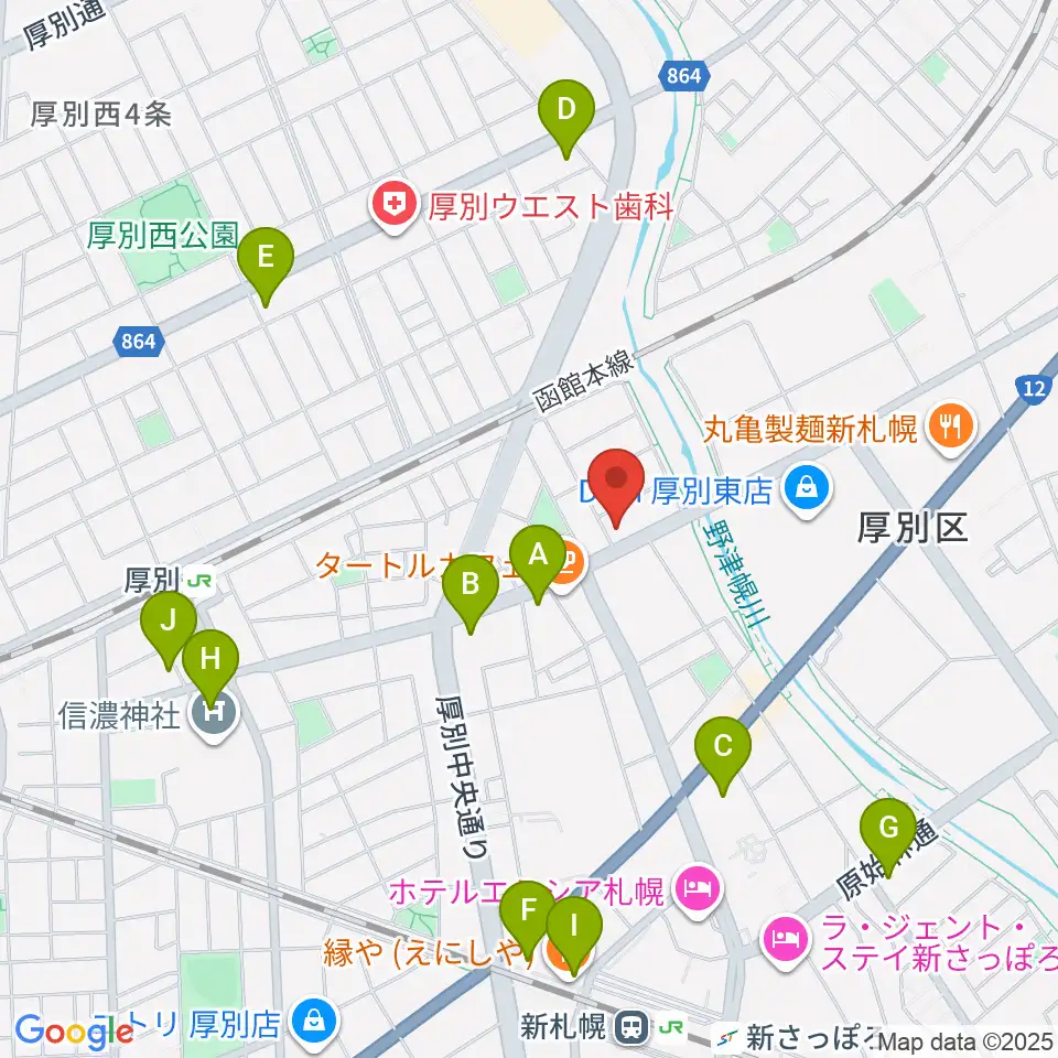 スズキメソード札幌支部 立木教室周辺のコンビニエンスストア一覧地図