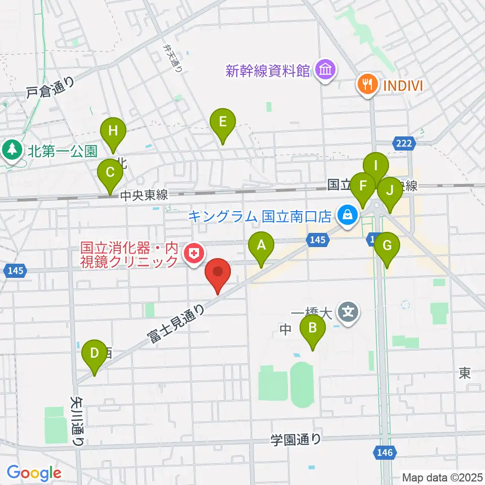 スズキ・メソード国立教室周辺のコンビニエンスストア一覧地図