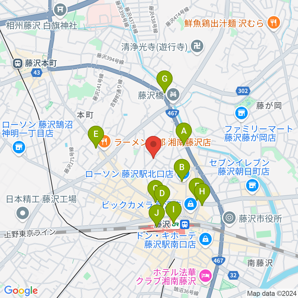 どるちぇ音楽教室レンタルスタジオ周辺のコンビニエンスストア一覧地図