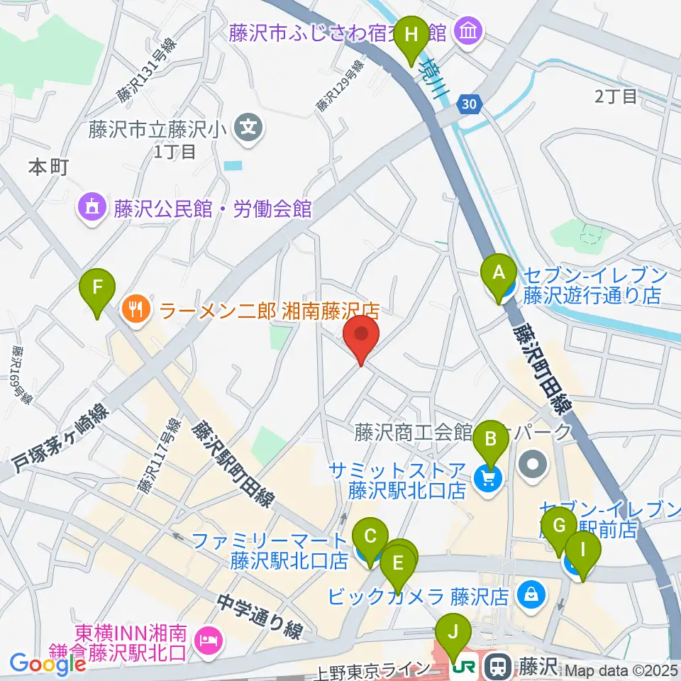 どるちぇ音楽教室レンタルスタジオ周辺のコンビニエンスストア一覧地図